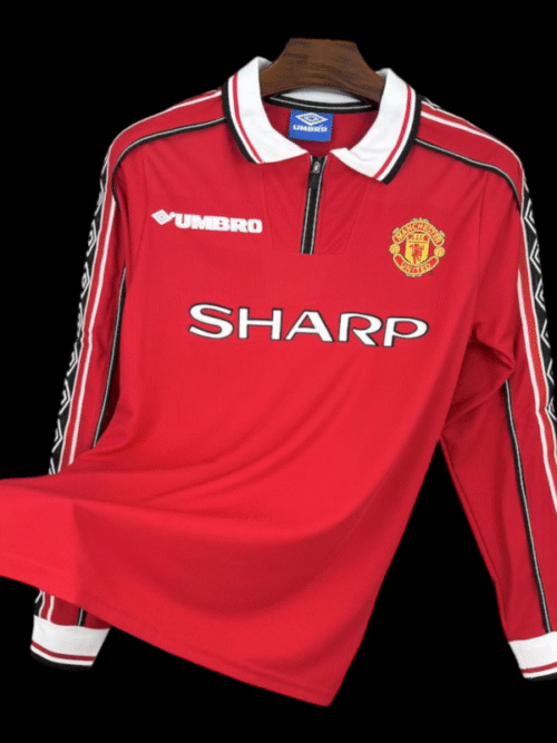 Manchester United Maillot Domicile Rétro Manches Longues 1998/1999