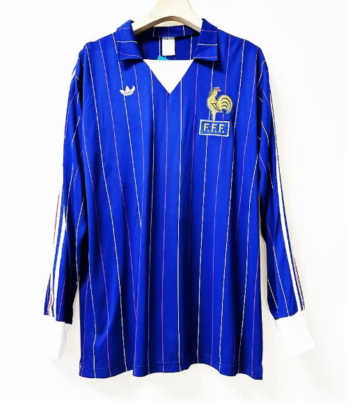 France Maillot Domicile Rétro 80/82 Manches Longues