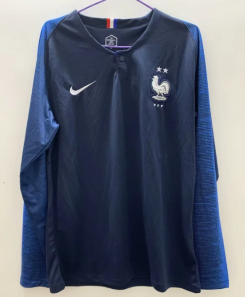 France Maillot Domicile Rétro 2018 Manches Longues